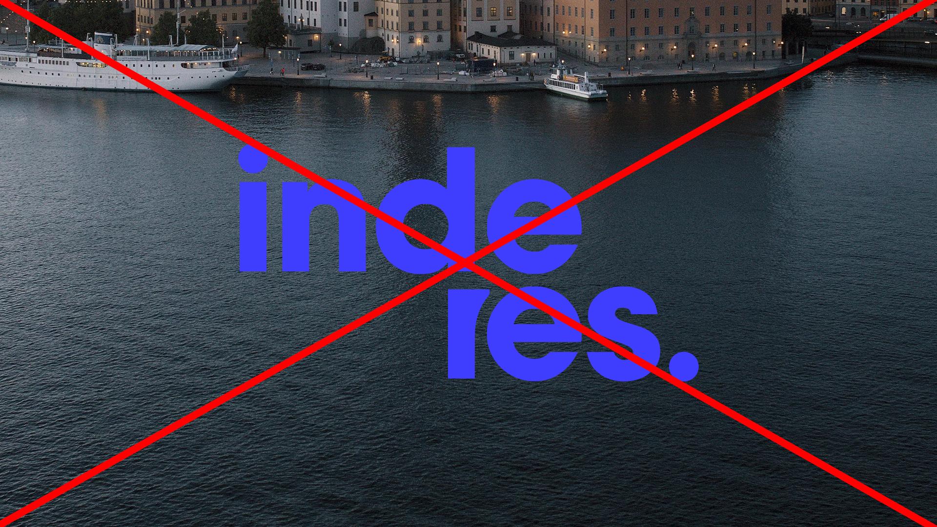 Blue Inderes logo over a dark photograph — avoid