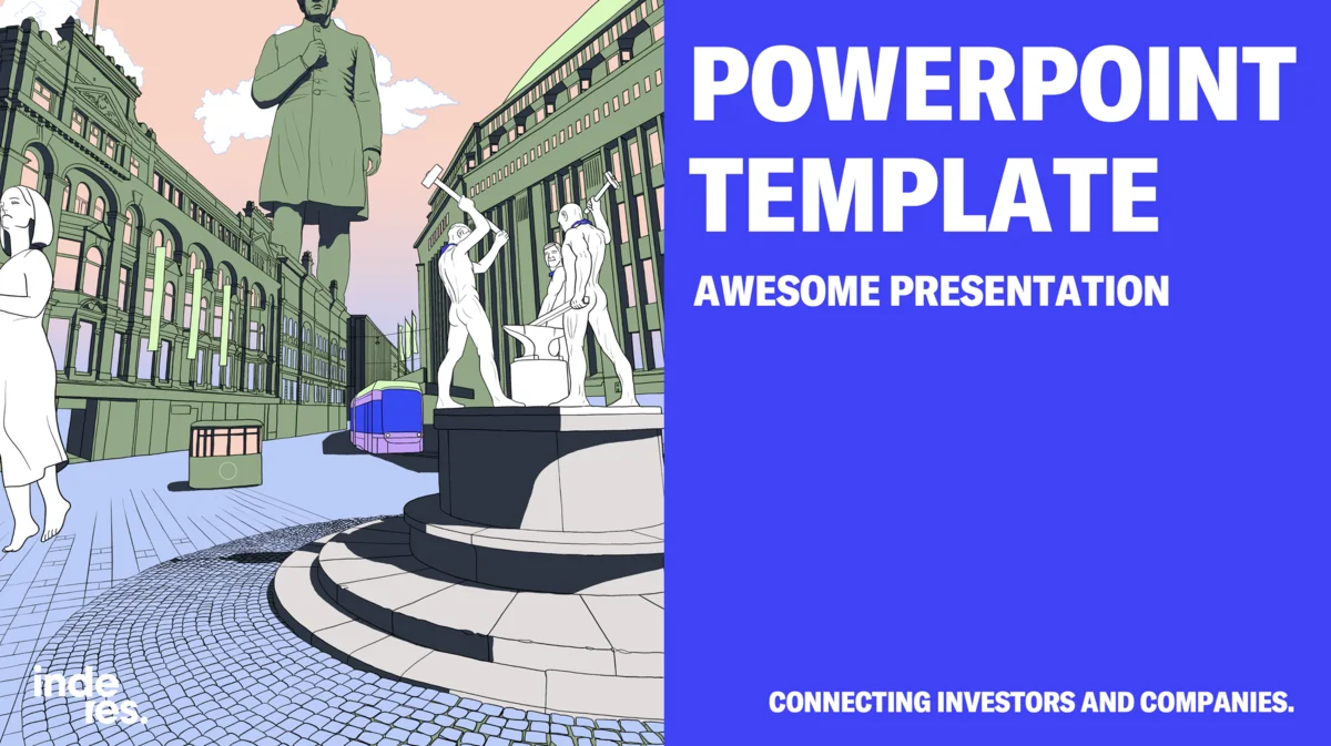 Example slides from the Inderes PowerPoint template
